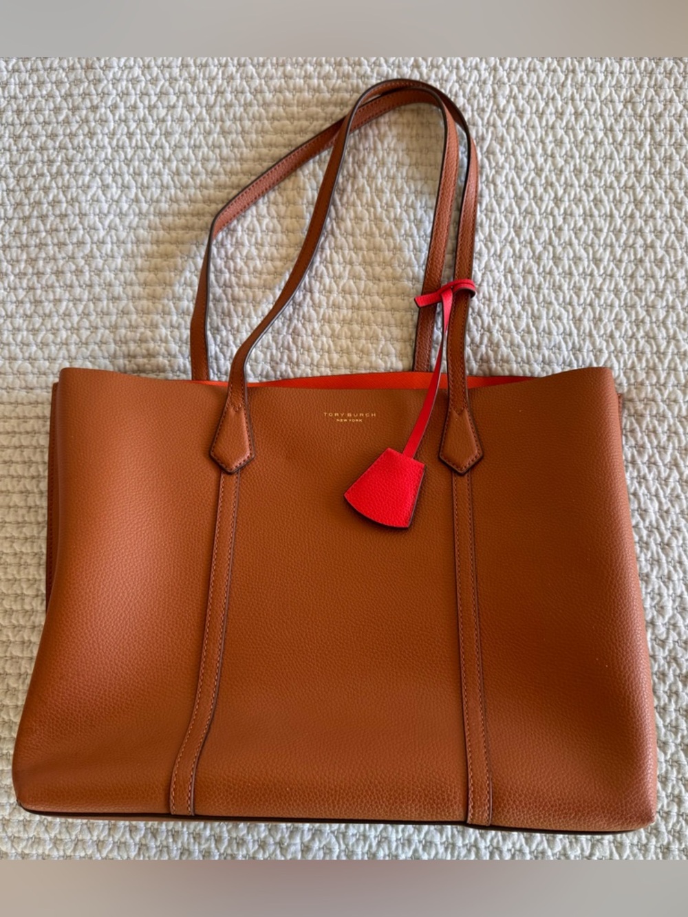Tory Burch Brown Perry Triple Compartment Tote!